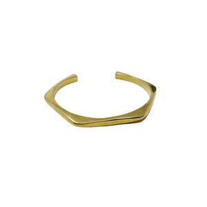 J Crew Gold Tone Bangle Cuff Bracelet Minimalist Stacking Geometric Fashion